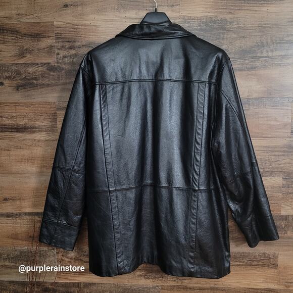 Vtg Wilsons M Julian Pebbled Leather Car Coat Blazer Coat Jacket 2X Y2K 90's - Picture 2 of 13